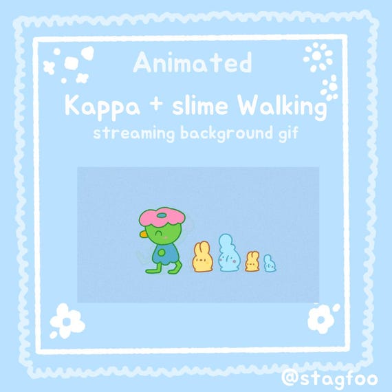 Cute Folklore Creature Stream Waiting Screen, pastel kawaii overlay, Twitch YouTube starting soon, cozy chill vibe, PNG MP4