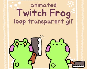 Animiertes Twitch Emote 1x Animierter Frosch Twitch Meme Emotes - Süßes Messer Meme , Twitch , Streamer , Youtube , Discord, Animierte Emotes