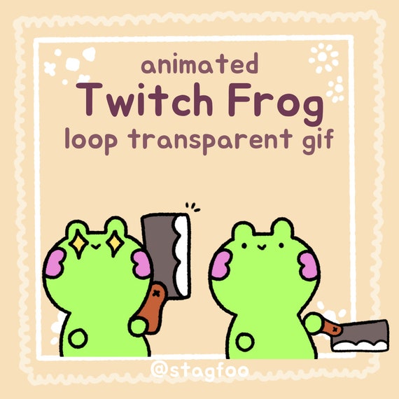 Animated Twitch Emote 1x Animated Frog Emote - Cute Knife Meme, Transparent Gif