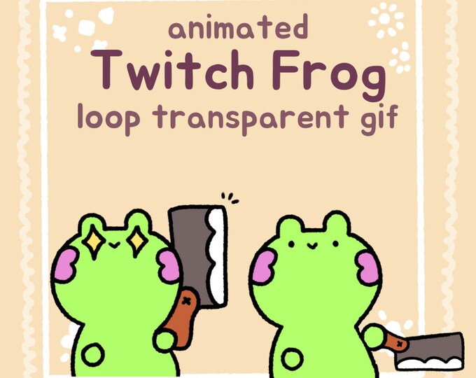 Animated Frog Emote – Knife Meme, Transparent GIF for Twitch, Discord