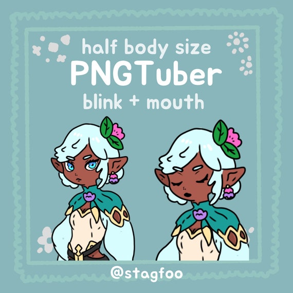 Cute Elf PNGtuber Model, 4 Expressions (Digital Download)