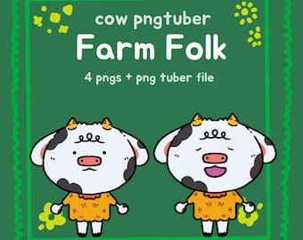 Bauernhof Kuh PNGtuber Model , Mund + Blinzeln , Streamer Vtuber , Discord & Twitch