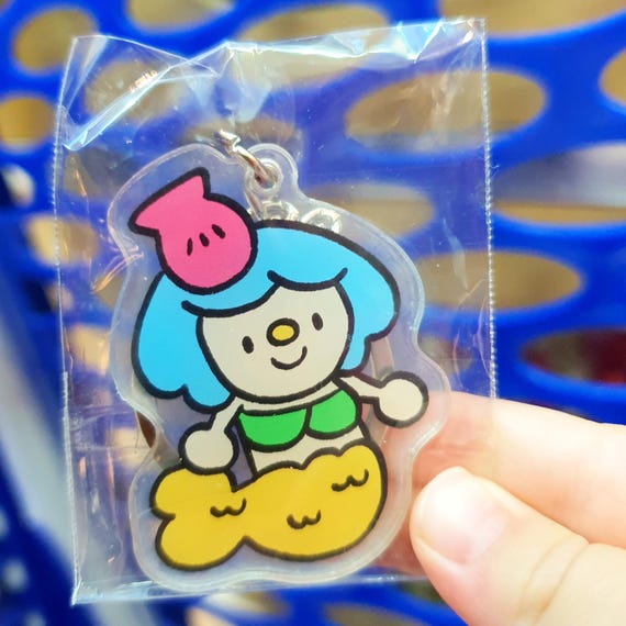 Kawaii Mermaid Acrylic Keychain | Pastel Monster Charm, Whimsical Art Accessory