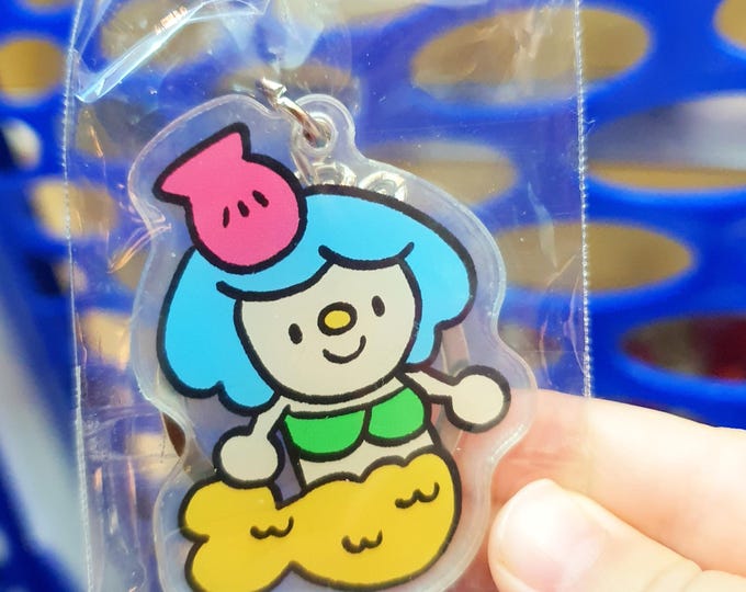 Kawaii Mermaid Acrylic Keychain | Pastel Monster Charm, Whimsical Art Accessory