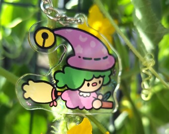 Majo Mail Keychain | Pastel Apple Monster Charm, Whimsical Accessory