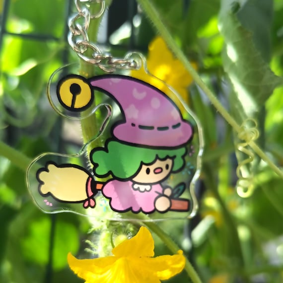 Majo Mail Keychain | Pastel Apple Monster Charm, Whimsical Accessory