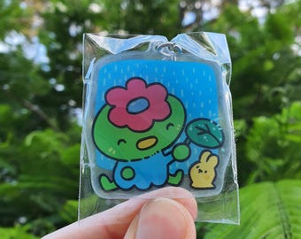 Kappa & Slime Keychain | Pastel Apple Monster Charm, Whimsical Accessory