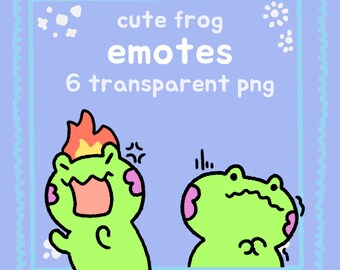 Bezaubernde Frosch Emotes - 8 Niedliche Frösche Twitch Emotes | Emote Paket | Kawaii Emotes | Emotes Sticker | Frosch Emotes