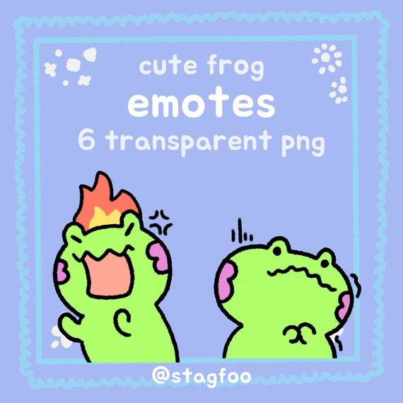 Cute Frog Emotes – Kawaii Twitch Streamer Pack (PNG)