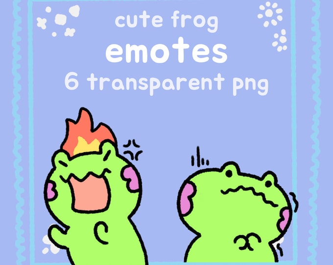Cute Frog Emotes – Kawaii Twitch Streamer Pack (PNG)