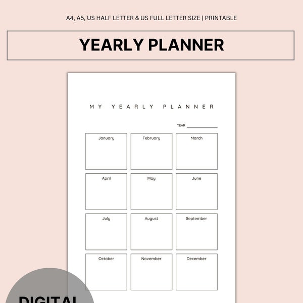 Efficient Yearly Planner Printable: Streamline Your Schedule and Achieve Your Goals