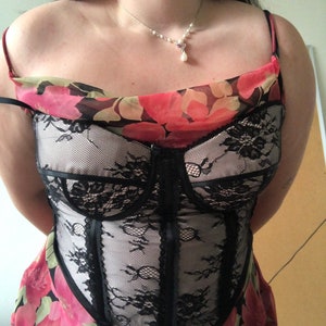 Corset bustier black lace overlay custom handmade made to order women’s top