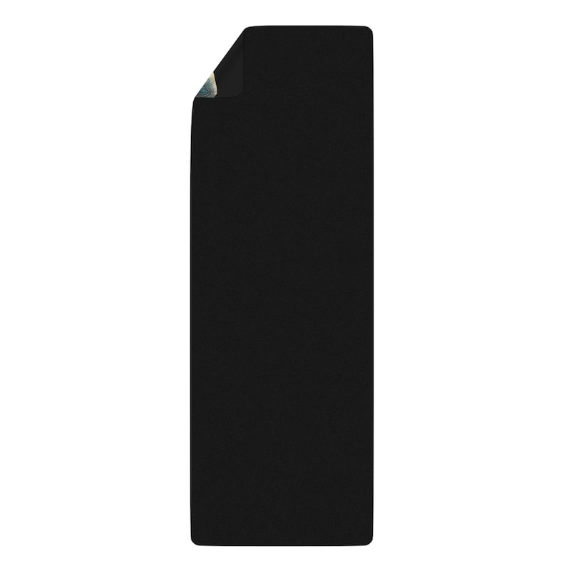 Sacred Elephant Spirit Yoga Mat | Anti Slip Rubber & Microfiber Suede Top | Black Background Design | Gift-For Her | image 2