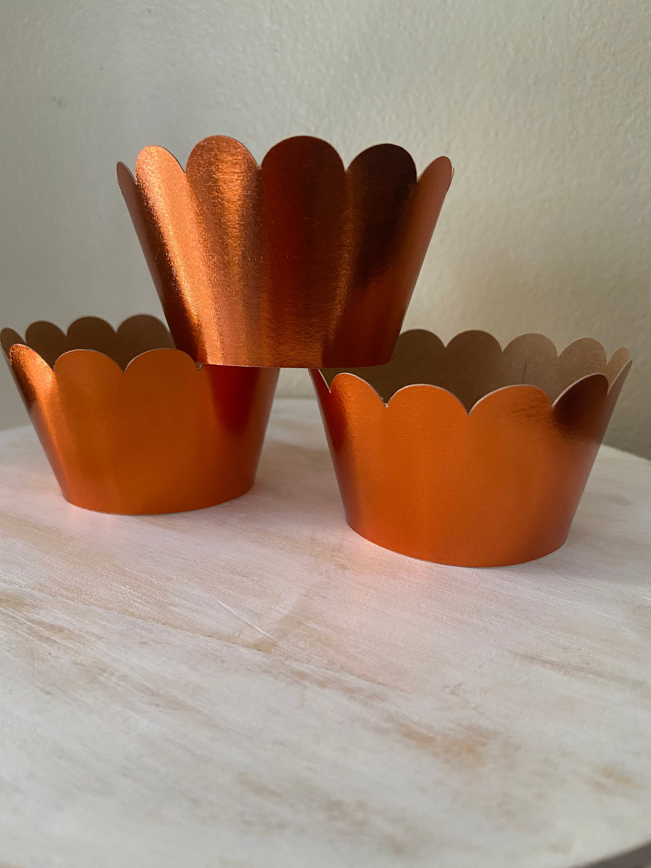 Bulk Mini Cupcake Liners: Orange Foil