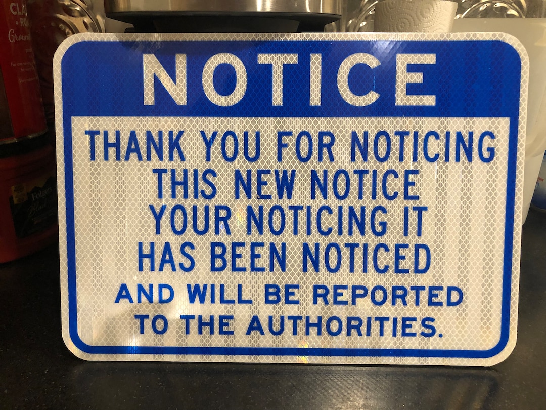 Random Notice Funny Notice Sign - Etsy