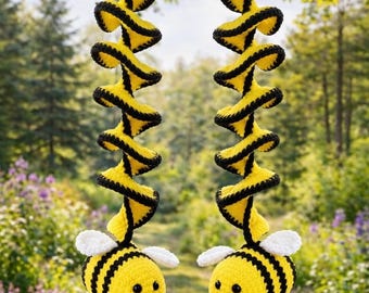 Handmade Crochet Bumblebee Wind Spinner