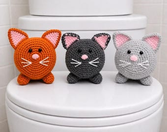 Handmade Crochet Cat Toilet Paper Cover