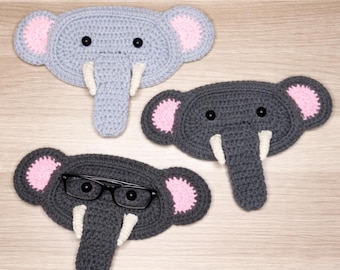 Handmade Crochet Elephant Eyeglasses Holder