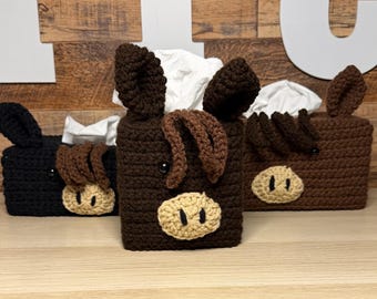 Handmade Crochet Horse Tissue Box Cover