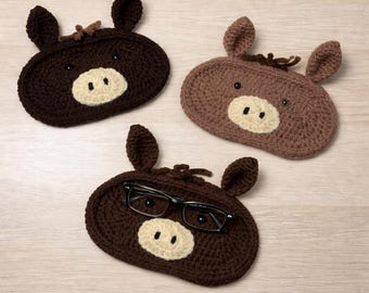 Handmade Crochet Horse Eyeglasses Holder