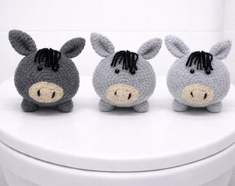 Handmade Crochet Donkey Toilet Paper Cover