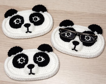 Handmade Crochet Panda Eyeglasses Holder