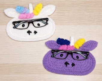 Handmade Crochet Unicorn Eyeglasses Holder