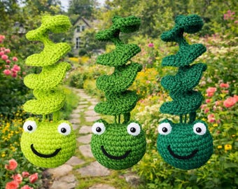 Handmade Crochet Frog Wind Spinner