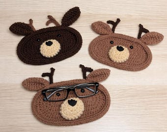 Handmade Crochet Deer Eyeglasses Holder
