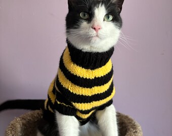 Bumblebee Sweater / Handgefertigter Katzen-/Hundepullover