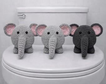 Handmade Crochet Elephant Toilet Paper Cover
