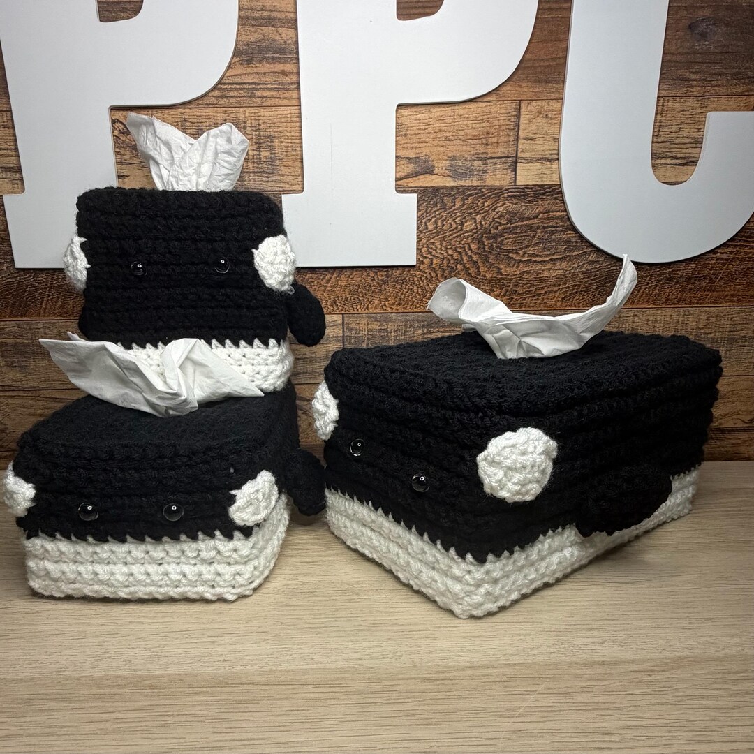 Handmade Crochet Orca Tissue Box Cover - Etsy
