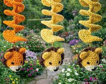 Handmade Crochet Lion Wind Spinner