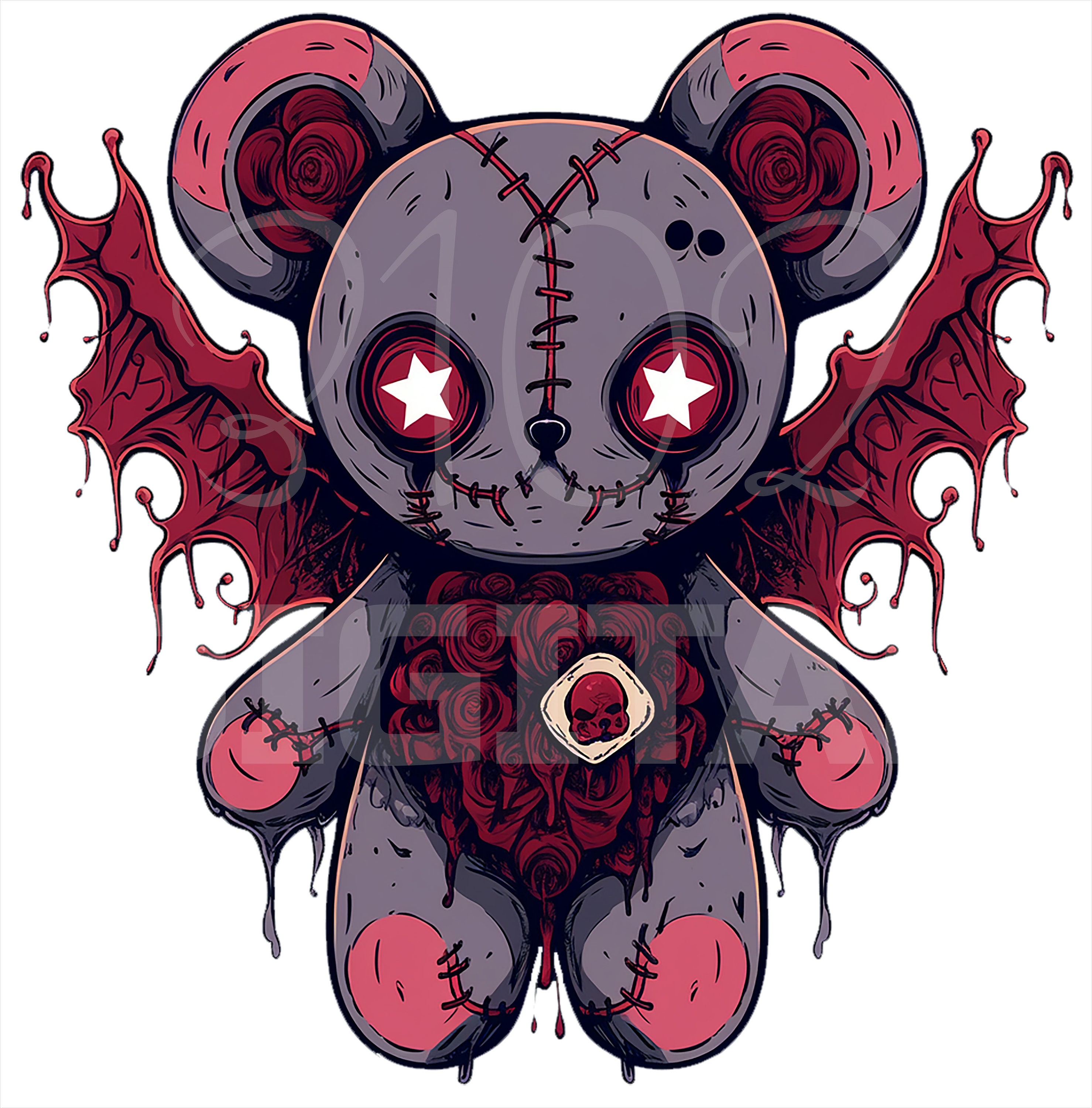 Bundle of 6 Scary Teddy Bear PNG SVG EPS Zombie Spooky - Etsy