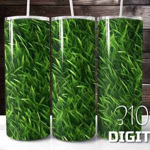 Seamless Green Grass Tumbler Wrap PNG - 20oz Sublimation Design Download