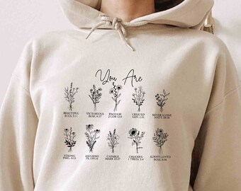 Christian Religion Hoodies For Women ,Christian Wildflower Hoodie