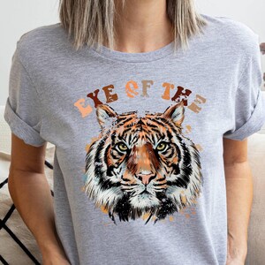 Retro Tiger Graphic Tee - &#39;Eye of the Tiger&#39; Music Lover Shirt