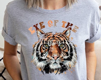 Retro Tiger Graphic Tee - 'Eye of the Tiger' Music Lover Shirt
