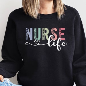 Comfortable Nurse Crewneck Sweatshirt: Vegan Graphic Print