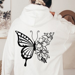 Butterfly Hoodie, Floral Butterfly Sweatshirt, Butterfly Butterfly Hoodie, Floral Butterfly Sweatshirt, Butterfly