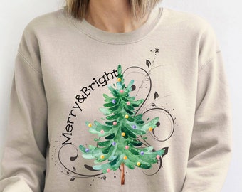 Merry Christmas Trees Sweatshirt, Christmas Sweater,