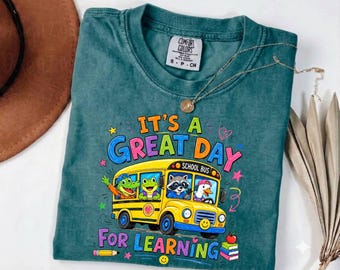 Good Day For Learning Funny School Bus Animal Tee, Educational Humor  Classroom Shirt