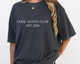Aunts Club Minimalist Aunt Tee , Pregnancy Announcement   New Aunt Shirt,