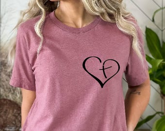 Heart Cross Christian T-Shirt
