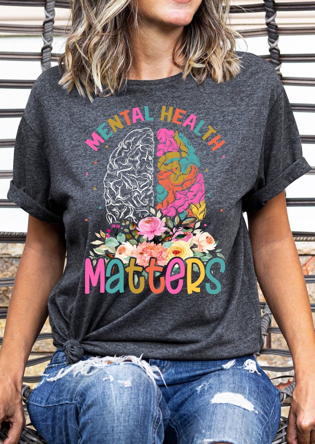 Mental Health Matters Awareness Advocate Tee, Therapist Counselor Shirt ...