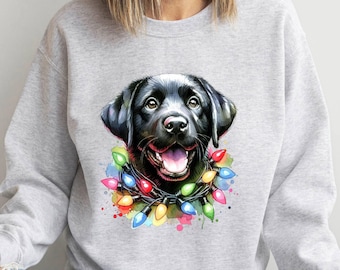 Black Lab Christmas Sweatshirt, Christmas Dog Sweater,