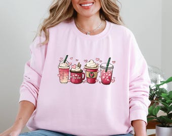 Valentine Coffee Sweatshirt, Coffee Lover Gift