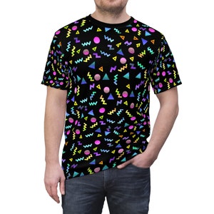 Nostalgic 80s 90s Arcade / Movie Theatre / Bowling Alley / Roller Rink Carpet Unisex Cut & Sew Tee (AOP)