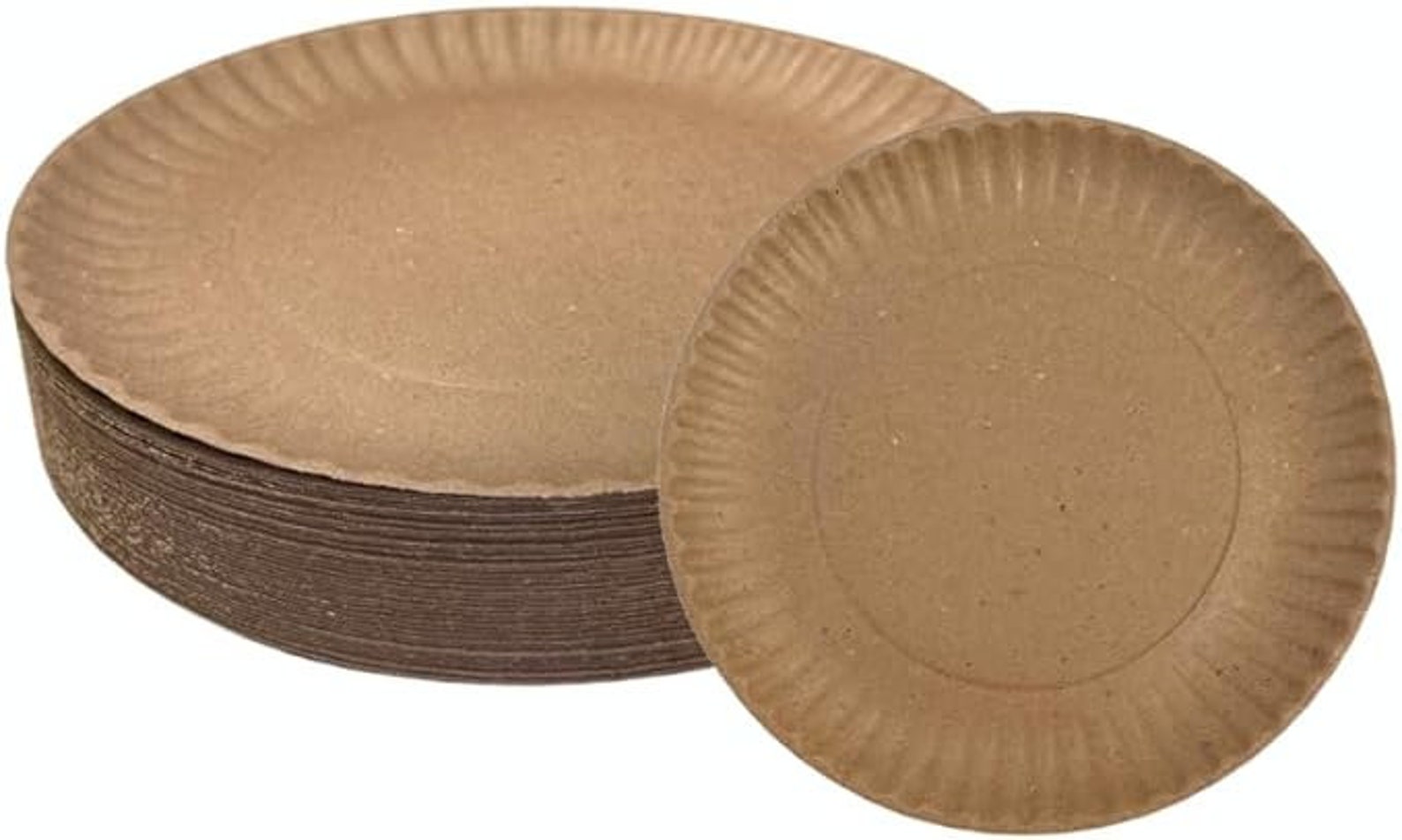 6 Disposable Kraft Paper Plates Uncoated Small, Everyday Disposable