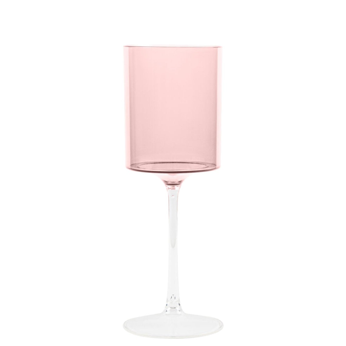 9 Oz Pink Plastic Wine Glasses With Clear Stem Wine Glass Etsy